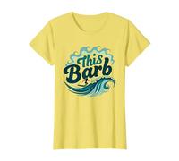 Questo Barb: Surfer Girl Ocean Wave Retro Maglietta, Donna, Limone, L