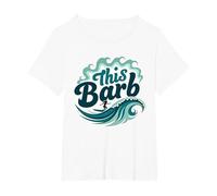 Questo Barb: Surfer Girl Ocean Wave Retro Maglietta, Donna Plus-Size, Bianco, 4X