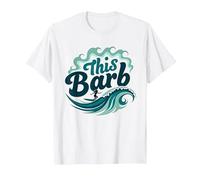 Questo Barb: Surfer Girl Ocean Wave Retro Maglietta, Uomo, Bianco, XL