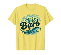 Questo Barb: Surfer Girl Ocean Wave Retro Maglietta, Uomo, Limone, M