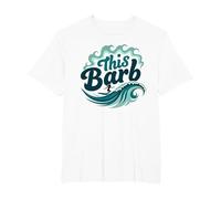 Questo Barb: Surfer Girl Ocean Wave Retro Maglietta, Uomo Taglie Grandi, Bianco, 4X Tall