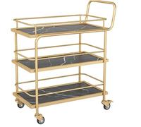Questo Carrello Bar a 3 Ripiani con Ruote bloccabili è Un Versatile scaffale Multiuso per Cucina e Soggiorno, Realizzato in Legno e Metallo, Perfetto per intrattenere Gli Ospiti e per riporr