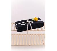 Questo Casa, asciugamano 5 pezzi, 100% cotone, asciugamano da bagno / asciugamano, nero, 50x90 cm