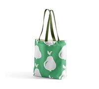 Questo Casa Borsa Tote Stampata Con Verde Manici, Borsa Per La Spesa Riutilizzabile, Borsa Per La Spesa, Lavabile In Lavatrice, Pieghevole, Borsa In Tela, Dimensioni: 34X40 Cm