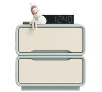 Questo Comodino in Pelle Stile Crema al Burro con cassetti, dal Design Elegante, Stabile e Non traballante, è Un mobiletto Minimalista Multifunzionale (L, 45 cm (17,7 Pollici)).