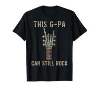 Questo Compleanno della Chitarra G-pa Can Still Rock On Skeleton Hand Maglietta