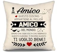 Questo cuscino appartiene al miglior amico del mondo Spero che ogni volta che abbracci questo cuscino ti ricordi quanto ti voglio bene Copricuscini Amici Regalo di compleanno Regalo di Natale(Amico)