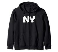 Questo Dice NY Block Letters Modern Angle Style New York Felpa con Cappuccio