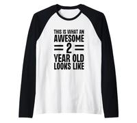 Questo è ciò Che Un Fantastico Bambino di 2 Anni Sembra Divertente Compleanno Maglia con Maniche Raglan