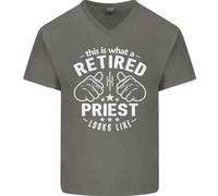 Questo È Come Appare Un Prete In Pensione Maglietta In Cotone A V-Collo Per Uomo