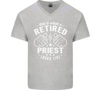 Questo È Come Appare Un Prete In Pensione Maglietta In Cotone A V-Collo Per Uomo