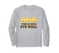 Questo è Come Eye Roll Funny Cartoon Eye Rolling Emoticon Maglia a Manica