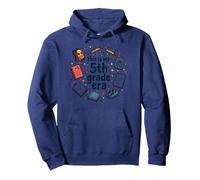 Questo è Il Divertimento delle Forniture Scolastiche nostalgiche della mia Quinta elementare Felpa con Cappuccio, Unisex per Adulti, Navy, XL