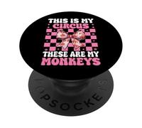Questo è il mio circo Queste sono le mie scimmie Carnival Tent Girl PopSockets PopGrip Adesivo