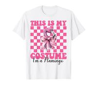 Questo è Il Mio Costume I'm A Flamingo Girl Mom Coquette Bow Maglietta