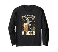 Questo è Il Mio Costume Ora dammi Uno Scheletro di Birra per Halloween Maglia a Manica
