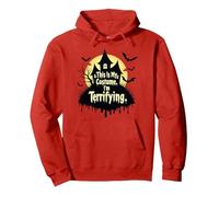 Questo è Il Mio Costume. Sono terrificante. Spettrale Halloween Felpa con Cappuccio, Unisex per Adulti, Rosso, S