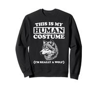 Questo è Il Mio Costume Umano I'm Really a Wolf Funny Halloween Felpa