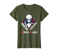 Questo è Il Mio Costume Umano Sono Davvero Un Alieno Maglietta, Donna, Oliva, M