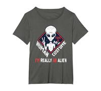 Questo è Il Mio Costume Umano Sono Davvero Un Alieno Maglietta, Donna Plus-Size, Asfalto, 3X