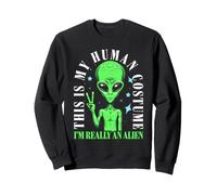 Questo è Il Mio Costume Umano Sono Davvero Un Alieno Strano UFO Divertente Felpa