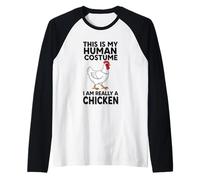 Questo è Il Mio Costume Umano Sono Davvero Un Pollo Maglia con Maniche Raglan
