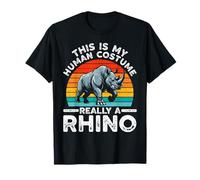 Questo è il mio costume umano Sono davvero un rinoceronte retrò Maglietta