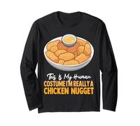 Questo è il mio costume umano Sono davvero una crocchetta di pollo carina Maglia a Manica