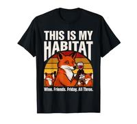 Questo è Il Mio Habitat Fox Wine Friends Friday Fun Maglietta