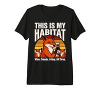 Questo è Il Mio Habitat Fox Wine Friends Friday Fun Maglietta Premium