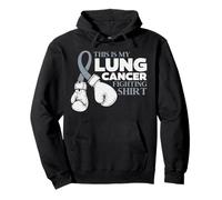 Questo è Il Mio Mese di sensibilizzazione sul Cancro al polmone, Supporto con Nastro Bianco Felpa con Cappuccio