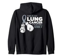 Questo è Il Mio Mese di sensibilizzazione sul Cancro al polmone, Supporto con Nastro Bianco Felpa con Cappuccio