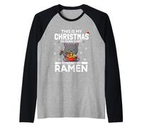 Questo è Il Mio Pigiama Natalizio Realizzato da Ramen Funny Cat Lover Maglia con Maniche Raglan