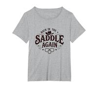 Questo è Il Mio Secondo Rodeo di Nuovo in Sella Maglietta, Donna Plus-Size, Grigio Melange, 3X