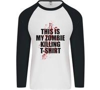 Questo È Il Mio Zombie Killing Halloween Horror Uomo L/S Baseball T-Shirt