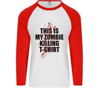Questo È Il Mio Zombie Killing Halloween Horror Uomo L/S Baseball T-Shirt