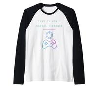 Questo è Il Modo in Cui Sociale Distanza Divertente Console Gaming Maglia con Maniche Raglan