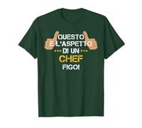 Questo é l'aspetto di Un Chef Figo! Maglietta, Uomo, Verde Foresta, L