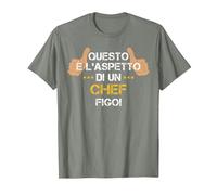 Questo é l'aspetto di Un Chef Figo! Maglietta, Uomo, Verde Militare mélange, L