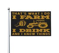 Questo è quello che faccio I Farm I Drink I Hate People Farmer Bandiera da giardino per tutte le stagioni Banner da cortile per giardino Decorazioni per esterni Bandiere stampate fronte-retro