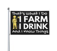 Questo è quello che faccio I Farm I Drink I Hate People Farmer Bandiera da giardino per tutte le stagioni Banner da cortile per giardino Decorazioni per esterni Bandiere stampate fronte-retro