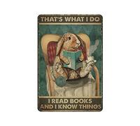 Questo è quello che faccio io leggo libri e so cose coniglio metallo targa in metallo decorazione da parete targa in alluminio cucina arredamento bagno poster retrò targa per caffetteria negozio uomo