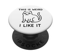 Questo è strano mi piace divertente gatto PopSockets PopGrip Adesivo