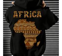 Questo è un con cappuccio con mappa dell'Africa e motivo , felpa da qualità, spessa e premium, per l' e l'inverno, per uscite casual e come regalo per gli che africana.
