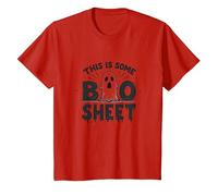 Questo è Un Divertente Gioco di Parole di Halloween sui Fogli di Boo Sheet Maglietta, Bambini, Rosso, 8 Anni