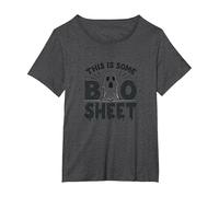 Questo è Un Divertente Gioco di Parole di Halloween sui Fogli di Boo Sheet Maglietta, Donna Plus-Size, Grigio Scuro, 3X
