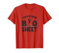 Questo è Un Divertente Gioco di Parole di Halloween sui Fogli di Boo Sheet Maglietta, Uomo, Rosso, M