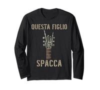 Questo Figlio Spacca Mano scheletrica Musica Rock Chitarra Maglia a Manica