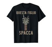 Questo Figlio Spacca Mano scheletrica Musica Rock Chitarra Maglietta