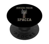 Questo Figlio Spacca Mano scheletrica musica rock chitarra PopSockets PopGrip Adesivo